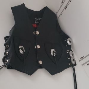 Children's leather biker vest